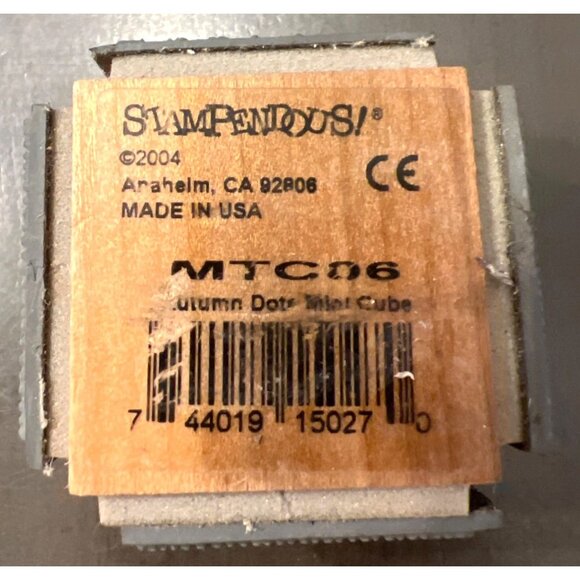 Stampendous! Autumn dots mini quad cube MTC06 2004 Wood Mounted Rubber Stamp - Picture 2 of 5